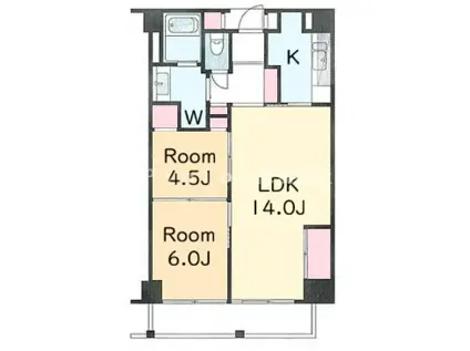 ストークマンション新宿(2LDK/12階)の間取り写真