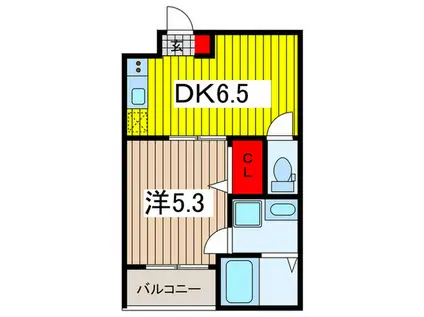 ベル フローレ(1DK/1階)の間取り写真