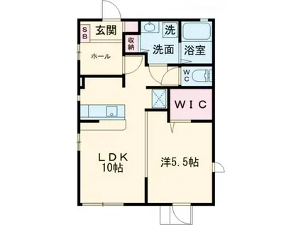 ラベンダー(1LDK/1階)の間取り写真