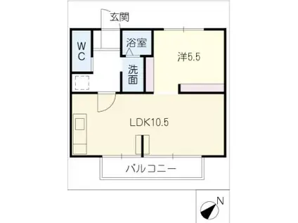 メゾン古賀(2K/1階)の間取り写真