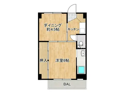 ビレッジハウス一宮 2号棟(1DK/1階)の間取り写真