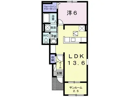 アーリーグッドA(1LDK/1階)の間取り写真