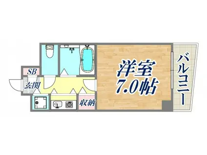 コンフォール甲子園口(1K/5階)の間取り写真