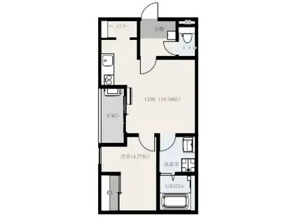 アルバステラ西条(1LDK/2階)の間取り写真