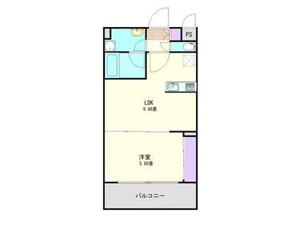 LA VERT与野(1LDK/9階)の間取り写真