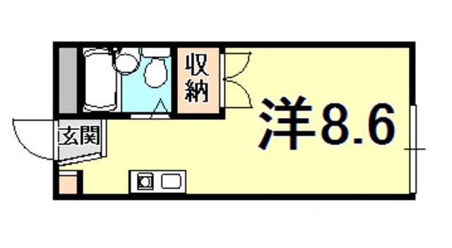 ステラパレス(ワンルーム/1階)の間取り写真