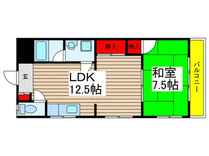 イムブール・ナガセ(1LDK/1階)の間取り写真