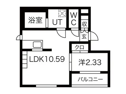 近鉄名古屋線 伏屋駅 徒歩5分 4階建 築12年(1LDK/4階)の間取り写真