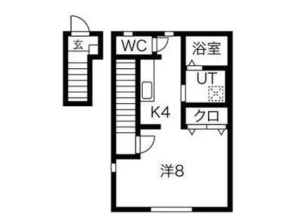 ブルック北上I(1K/2階)の間取り写真