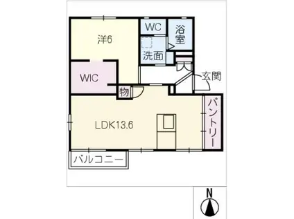 フレグランス万場山A棟(1LDK/2階)の間取り写真