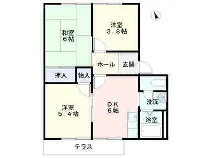 グリーンヒルズ名東(3DK/1階)の間取り写真