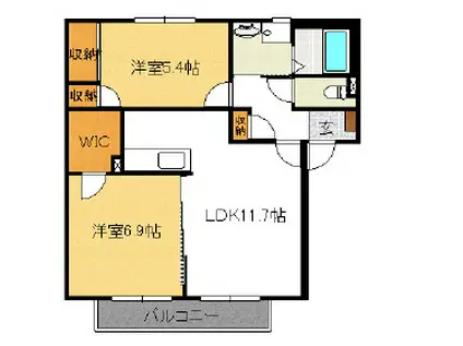 ガーデンコートさくら(2LDK/2階)の間取り写真