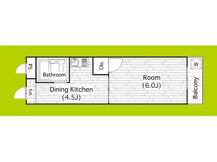 レオーネ寺田町東(1K/5階)の間取り写真