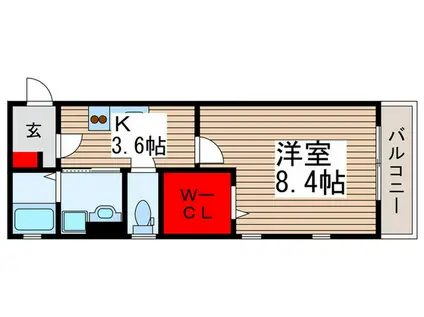 コンフォート清瀬(1K/1階)の間取り写真