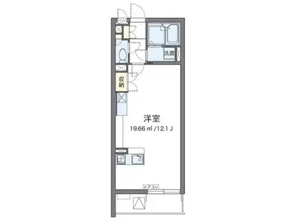 ミランダクレールコート新里(ワンルーム/3階)の間取り写真