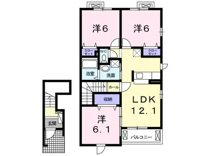 ブリーズ アベニュー(3LDK/2階)の間取り写真