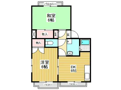メゾン竹村(2DK/2階)の間取り写真