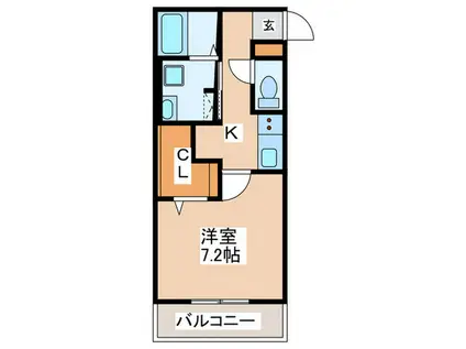 ROBINSON22(ワンルーム/2階)の間取り写真