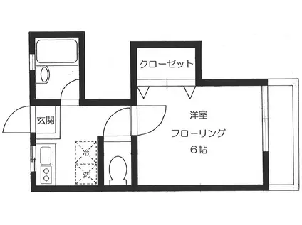 パミドール(1K/2階)の間取り写真