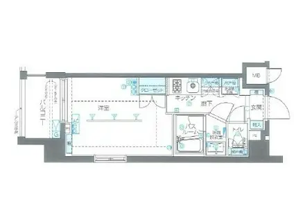 ZOOM品川南(1K/5階)の間取り写真
