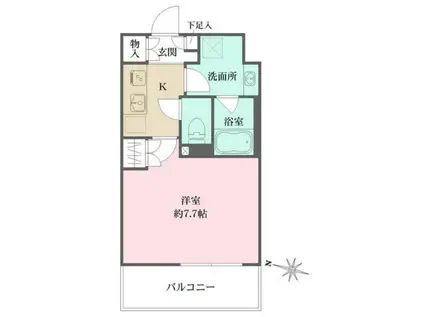 プライムアーバン菊川(1K/5階)の間取り写真