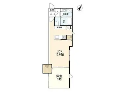 ウェルスクエア千歳烏山(1LDK/1階)の間取り写真