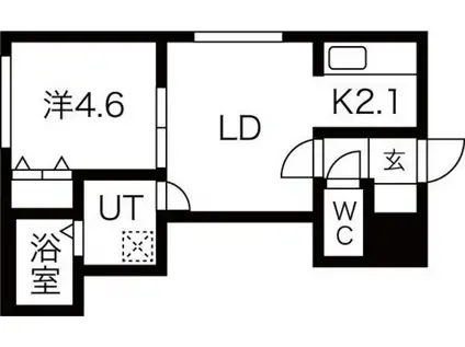 シェリシス北19条(1LDK/1階)の間取り写真