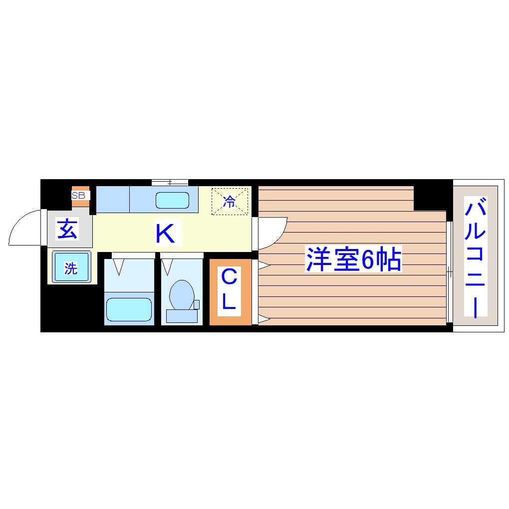 ライムハウス(1K/3階)の間取り写真
