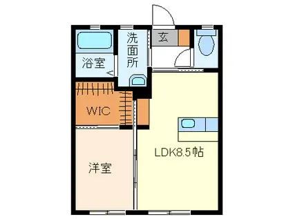 カーサパレッソS(1LDK/1階)の間取り写真