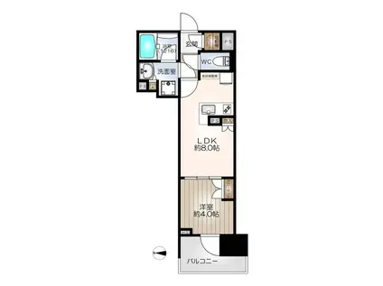 オープンレジデンシアTHE MID MARK(1LDK/8階)の間取り写真