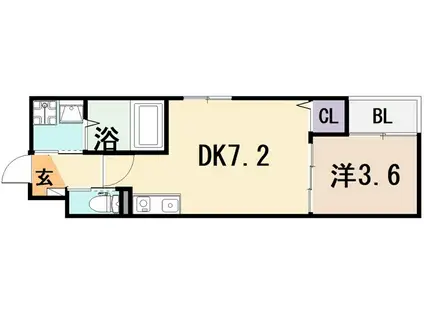 DEAR KINDAI(1DK/1階)の間取り写真