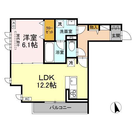 D-ROOM野田町(1LDK/2階)の間取り写真