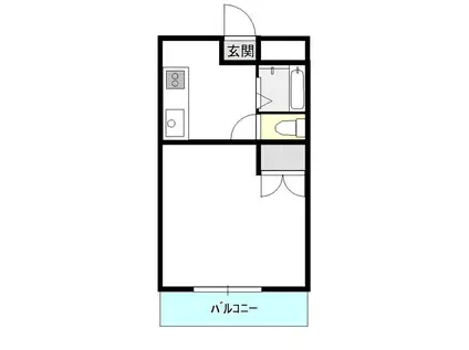 コーポグリーンー飛田給2丁目-(1DK/2階)の間取り写真