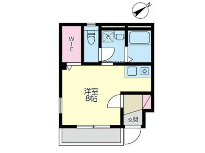 フローラ(ワンルーム/1階)の間取り写真