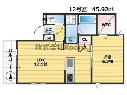 ウエストサイド三国(1LDK/2階)の間取り写真