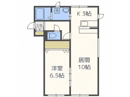 クレイン28(1LDK/2階)の間取り写真