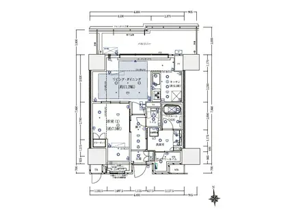 ザ・ハウス豊橋ウエスト(1SLDK/12階)の間取り写真