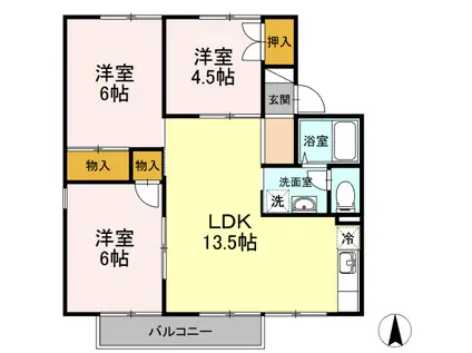 パークヴィレッジW(3LDK/1階)の間取り写真