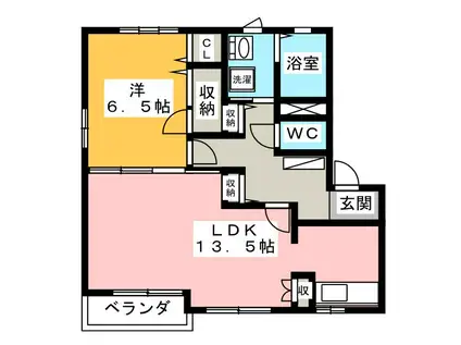 クレール(1LDK/2階)の間取り写真