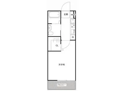 MQUARTO拝島II(1K/1階)の間取り写真