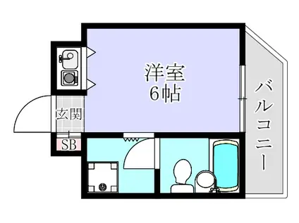 朝日プラザ夕陽ヶ丘III(ワンルーム/3階)の間取り写真