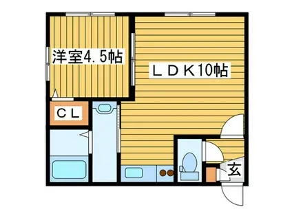 ユーコート南平岸(1LDK/3階)の間取り写真