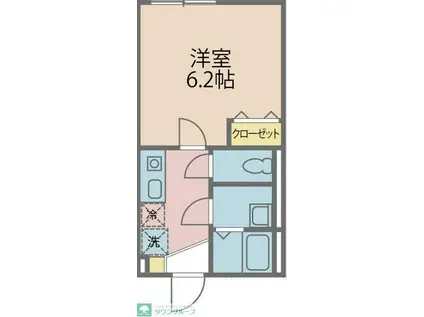カインドネス八王子中央A棟(1K/1階)の間取り写真