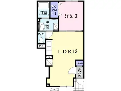 ブリーズガーデン3号館(1LDK/1階)の間取り写真