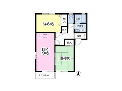 グリーンライフ(2DK/1階)の間取り写真