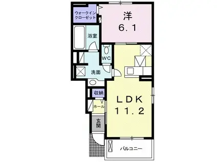 リデンテ(1LDK/1階)の間取り写真