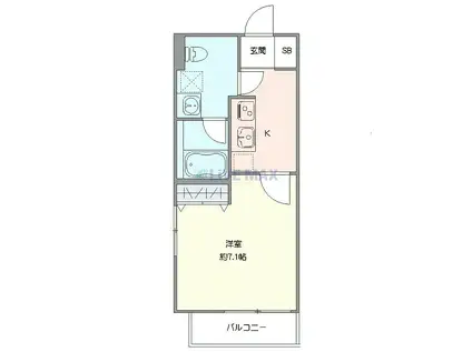 クレヴィスタ成増II(1K/4階)の間取り写真