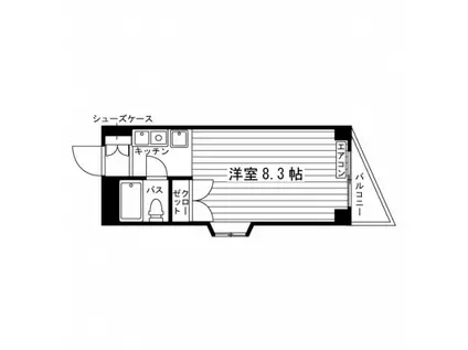 カレッジコート大知2(ワンルーム/2階)の間取り写真