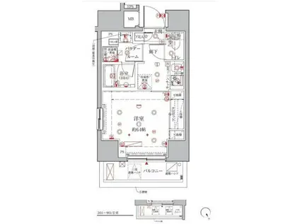 クレイシアアイズ三田(1K/7階)の間取り写真