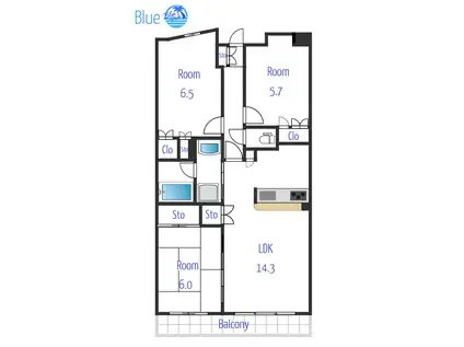 ライオンズプラザ平塚見附町(3LDK/15階)の間取り写真
